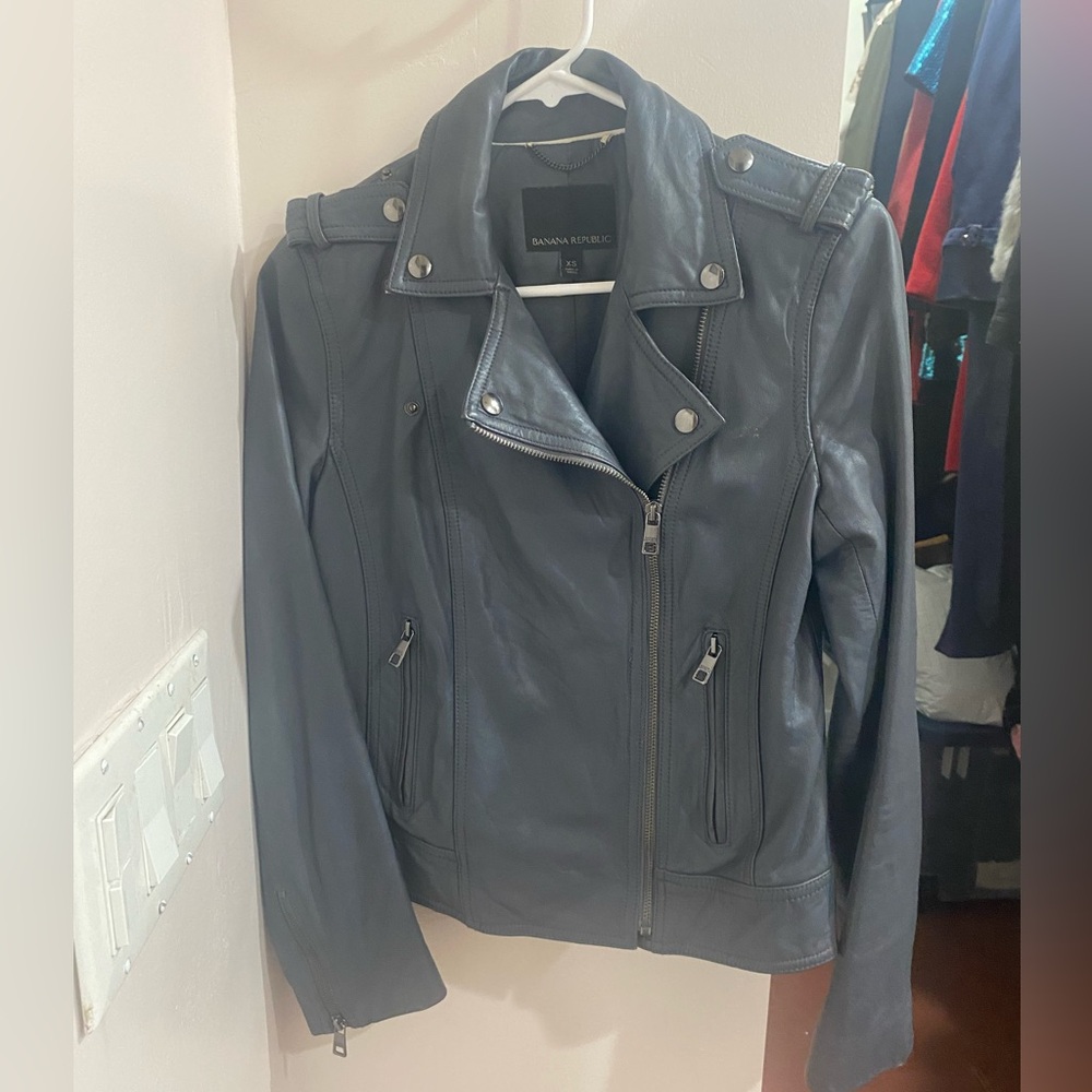 Banana Republic Women's Grey “Lamb Leather” Jacket